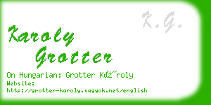 karoly grotter business card